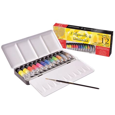 sennelier watercolor metal box 12 tube set|Sennelier Watercolor Metal Box 12 Tube Set .